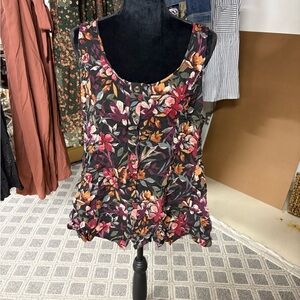 Torrid Black Floral Sleeveless Blouse